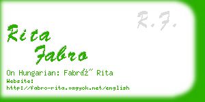 rita fabro business card